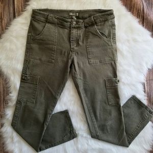 Joie Women's Cropped Cargo Ankle Olive Jeans Sz 4
